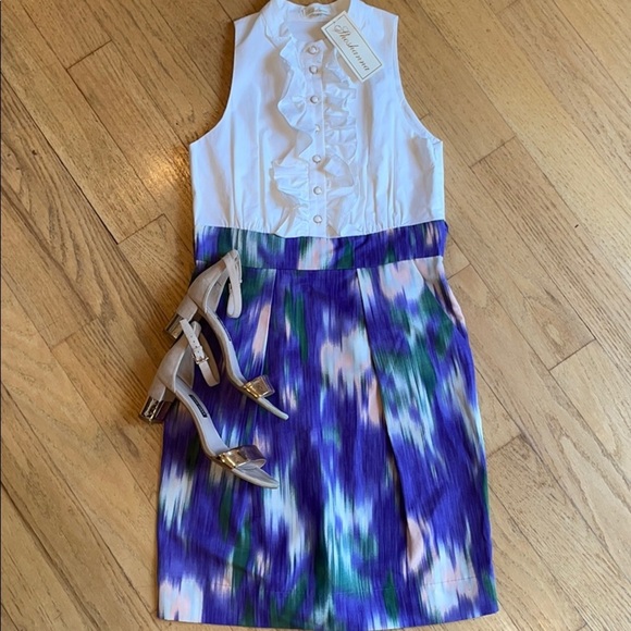 Shoshanna dress Ruffle Monet Print - Picture 4 of 8